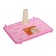 Dog toilet 46.5 x 35.5 x 5.5 cm, with a removable side, grille and column, pink
