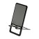 Phone stand, folding, metal, rubberized, black