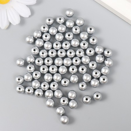Set of beads "needlework" plastic, diameter 8 mm, 25 g, silver-1