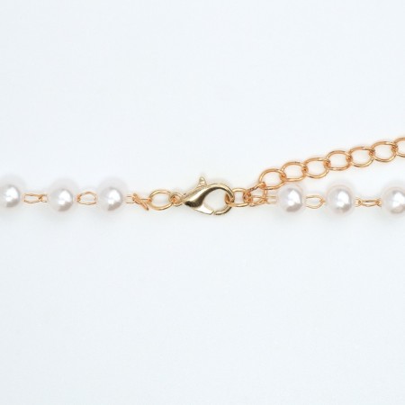 Piece with pearls "heart" mini, color gold, 40cm-4