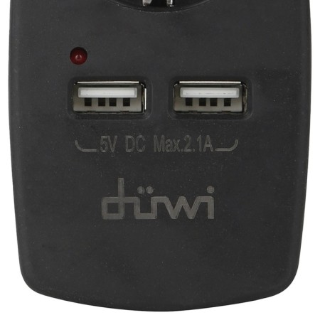 Adapter 1 Nest + 2 USB port, on the euro fork, s/h, 16a, 230V, 3680W, IP20, black, 27419 3-4