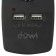 Adapter 1 Nest + 2 USB port, on the euro fork, s/h, 16a, 230V, 3680W, IP20, black, 27419 3