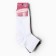 Set of female socks (3pcs), white/pink/black color, size 23-25