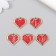 Decor for creativity metal, enamel "Red Heart. Pixels" gold 0.2x1.6x1.5 cm