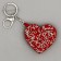 Soft toy "shiny heart", on a key fob, 7 cm, red color