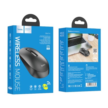 Hoco GM14 mouse, wireless (2.4), optical, 1200 dpi, black-4