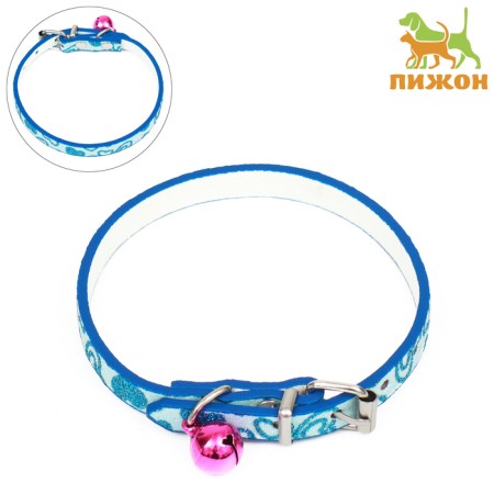 Collar "hearts", 31 x 1 cm, artificial leather, mix of colors