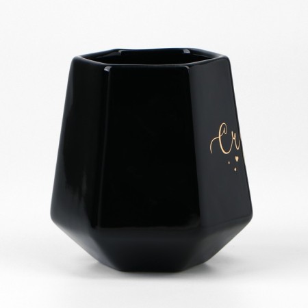 Ceramic mug “Happiness is”, 300 ml, black color-1