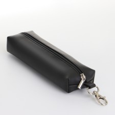 Key of zipper, length 16 cm, ring, carbine, black color