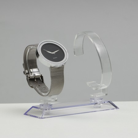The stand for the clock, double, the color is transparent, 11.5 × 6.5 × 9.5 cm-2