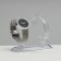 The stand for the clock, double, the color is transparent, 11.5 × 6.5 × 9.5 cm