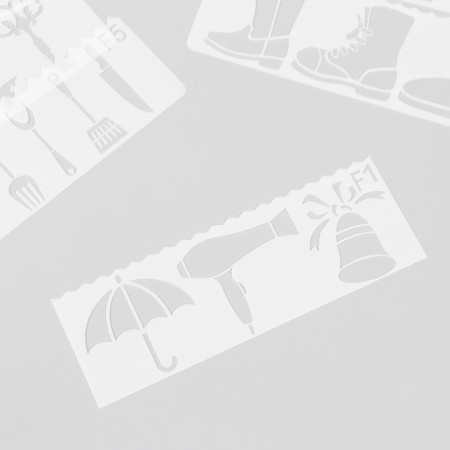 A stencil with a curly edge "camping set" set of 8 pcs 17x6 cm-1