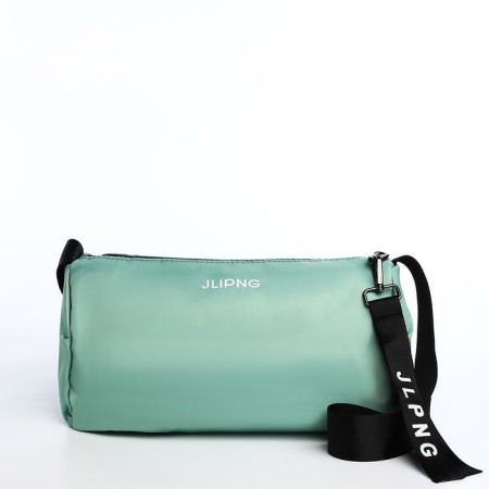 Youth bag with zipper, green color-1