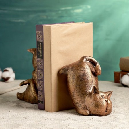 Holder-stand for the books "Two cats" set, bronze, 15cm-1