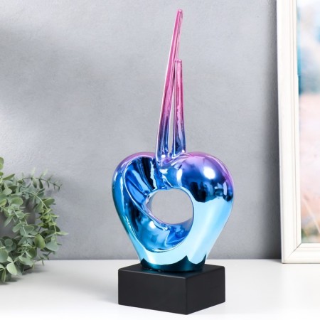 Souvenir Ceramics "Abstraction. Heart" Lilac-blue 9.5x20x41 cm-3