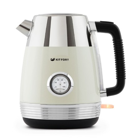 Electric kettle KitFort KT-633-3, metal, 1.7 l, 2150 W, built-in thermometer, beige-1