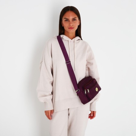 Cross-Bodi Bag with zipper, purple color-6