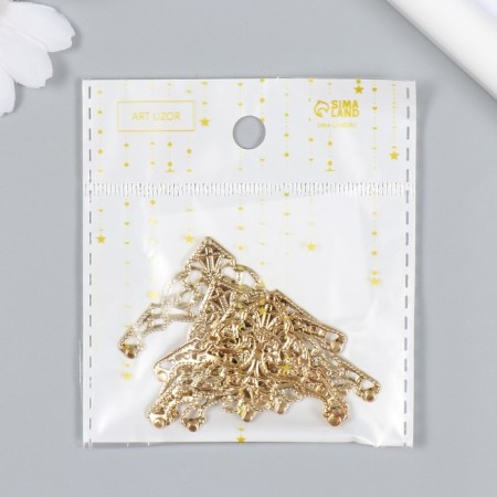 Metal "patterned corner" set set 6 pcs gold 3.5x3.5 cm-4