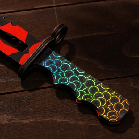 Souvenir weapons made of wood "Bayonet Knife", red patterns-2