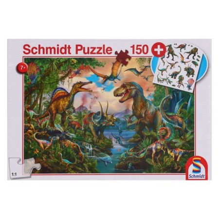 Puzzle "Dinosaurs" with a gift, 150 elements-1