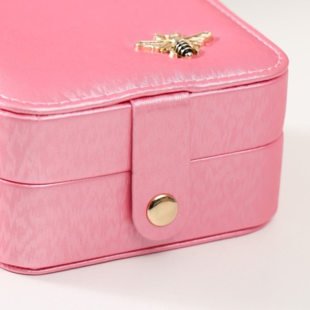 Casket Textiles for jewelry "Pig with decoration" Pink 10x10x6 cm-1