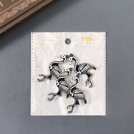 Decor for the work of acrylic bilateral "flamingos skeleton" shine 5.2x2.8x0.3 cm-3
