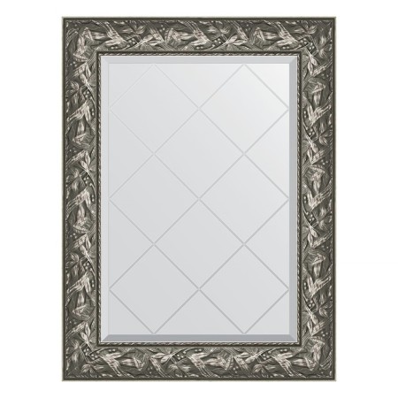 Mirror with engraving in the baguette frame, Byzantium silver 99 mm, 69x91 cm