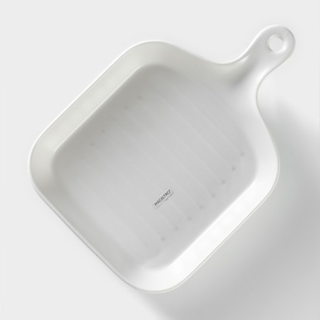 A dish of heat-resistant ceramics for feeding Magistro "Shipyard-Grille", 23 × 16 × 3 cm, white color-4