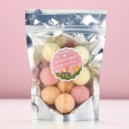 Gift set of cosmetics, bath bombs 10 x 10 g, pure happiness-3