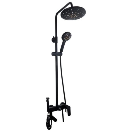 Shower system Fashun A2452-7, tropical, manual, hygienic watering, black