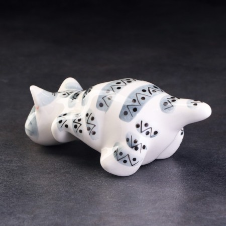 Porcelain figurine "Cat Barsik", gray-striped, 20 cm-3
