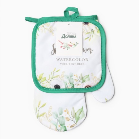 Kit. set 2 pr. 17*17 cm, mittens. 26*16 cm, 100% p/e-3