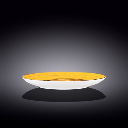 Round plate Wilmax England Spiral, D = 28 cm, yellow color-1