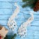 Christmas tree decoration "Peacock" (set 2 pcs) 5.5x16 cm, white