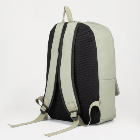 Youth backpack on lightning from textiles, 2 pockets, green color-1