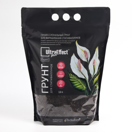 Premium soil for growing spathiphyllums Ultraeffect Plus Expert, 3 liters-2