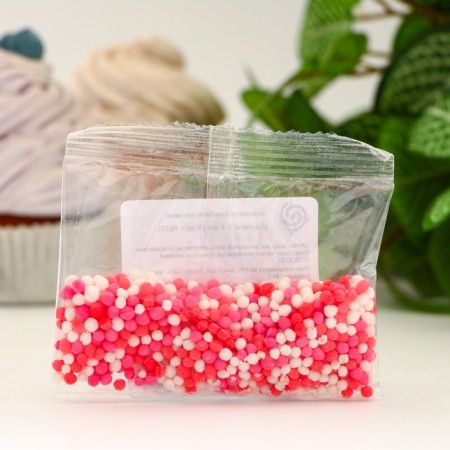 Confectionery Sprinking "Blinking Balls", red, white, pink, 20 g-2