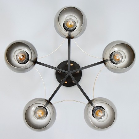 Svetogor chandelier "Level" 5x60W E27 black/gold-6