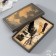 Feature handle set with interchangeable feathers+stand+ink+wax+print 26x12x4 cm
