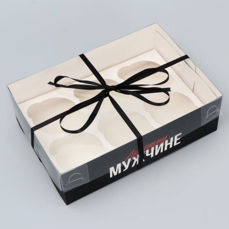 Capcake box, confectionery packaging, 6 cells “The best”, 23 x 16 x 7.5 cm-2