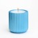 A candle in a candlelight made of gypsum with narrow faces, 7x8cm, blue