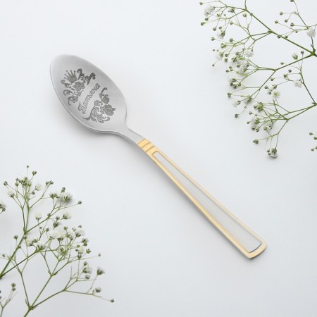 A teaspoon spoon with an engraving "Tatyana", in a gift box, 3 x 15 cm.-1