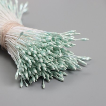 Stamens for artificial flowers gloss "risinki" gray-blue set 360 pcs length 6 cm-2