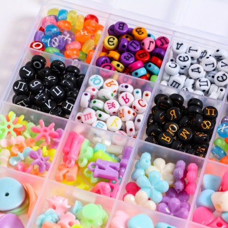 A set for creating jewelry with a Russian alphabet, 24 types of beads, 2 fishing lines, scissors-7