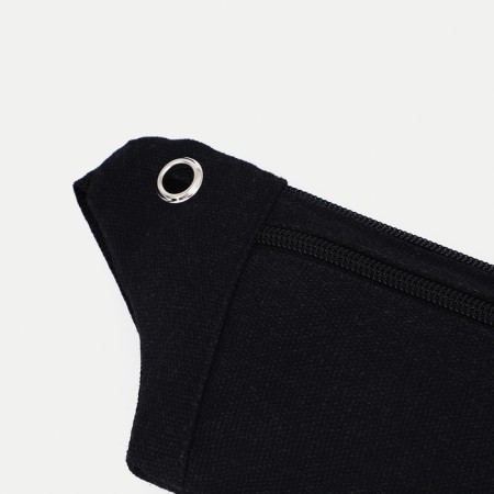 Lightning waist bag, external pocket, black color-4