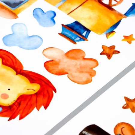 Sticker plastic interior color "animals by train" 45x60 cm set 2 sheets-2