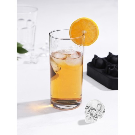 Ice form "Skull", 11 × 8 × 4.5 cm, 4 cells (4.4 × 2.7 cm), black color black-2