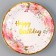 Paper plates "Happy birthday", in the set 6 pcs., Pink color