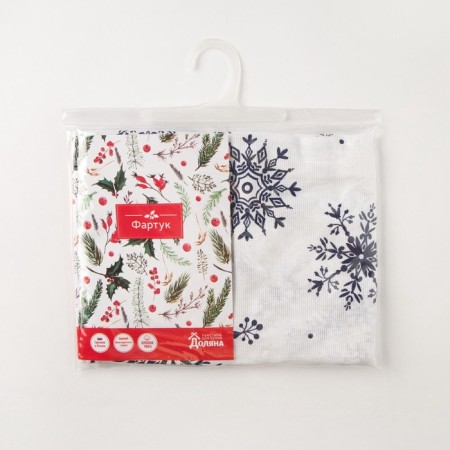 Apron "Dolyana" Blue Snowflakes 60x65 cm, 100% cotton, 164 g/m2-8