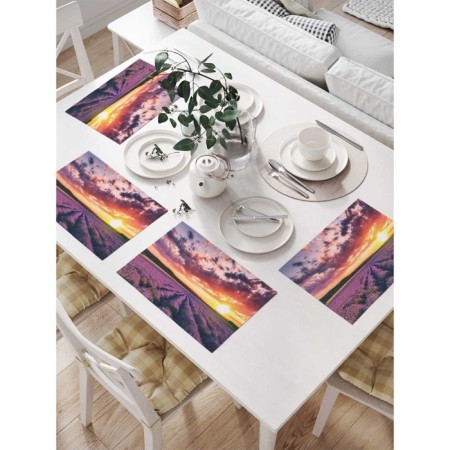 Set of napkins for setting the table "Lavender Field", rectangular, size 32x46 cm, 4 pcs